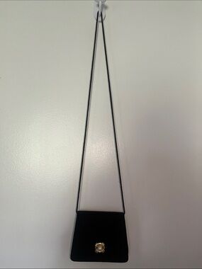 Vintage Carolyne Barton Black Velvet Evening Bag Pearl Clasp Crossbody